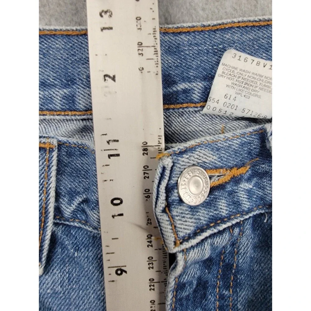 Vintage‎ Levis 512 Jeans Mens 33x34 Slim Straight Blue High Distressed Y2K USA